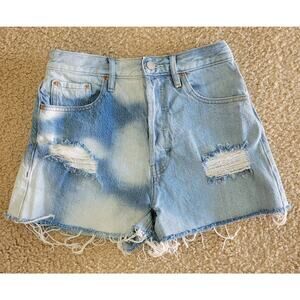Pacsun Women's Distressed Button Fly Ultra High Rise Vintage‎ Short. Size 26